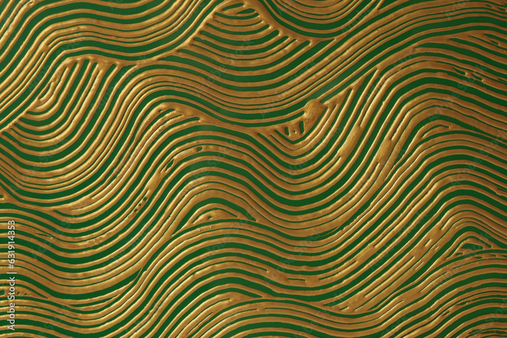 Abstract gold (bronze) and green color oil and acrylic wave painting. Canvas hand drawn grunge texture background. Abstract gold (bronze) and green color oil and acrylic wave painting. Canvas hand drawn grunge texture background.