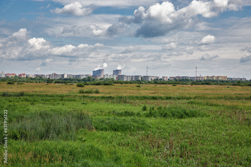 Varash cityscape with nuclear power plant