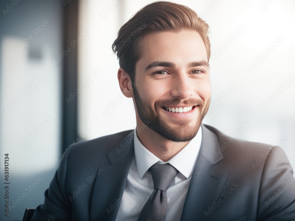 Radiant Success: A Smiling Businessman