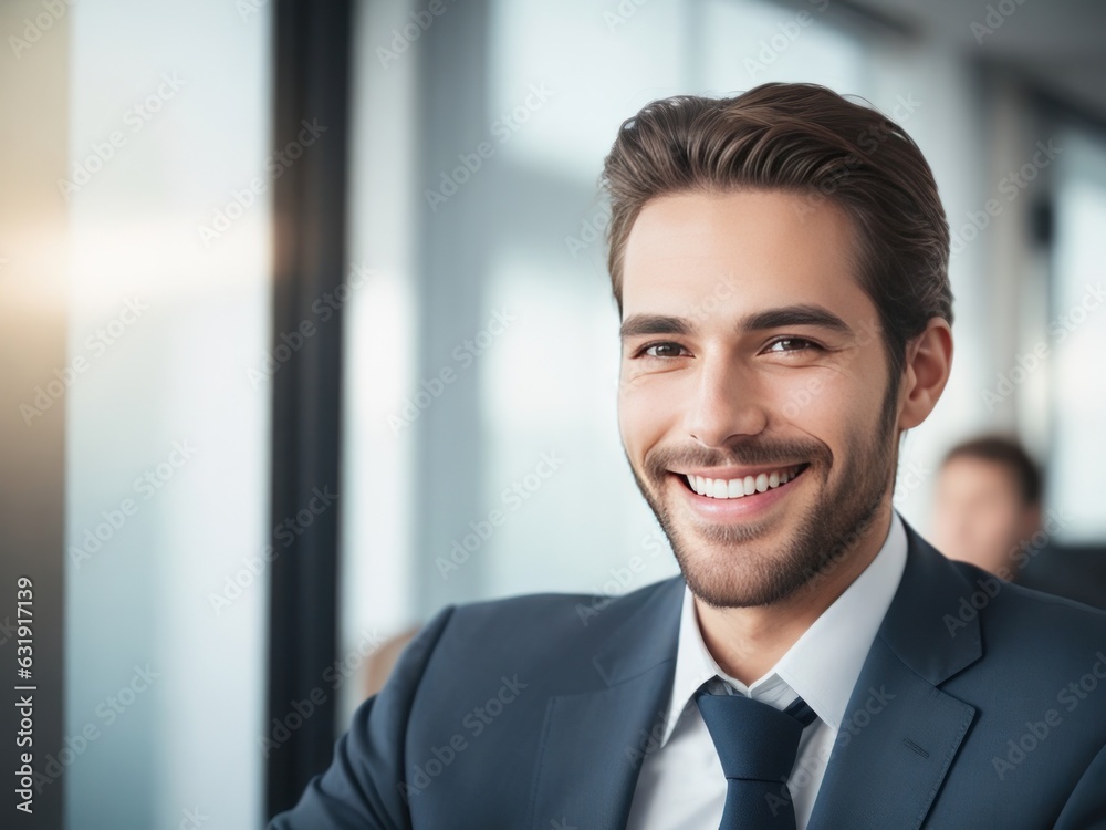 Radiant Success: A Smiling Businessman Radiant Success: A Smiling Businessman