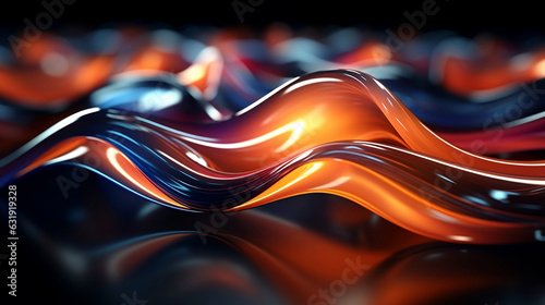 Abstract smooth liquid blowed glass background
