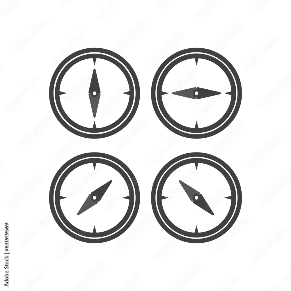 Simple compass icon set in trandy flat style. Navigation technology, geolocation customizable illustration. GPS guide cursor. Navigation icons vector illustration, Vector compass icon isolated Simple compass icon set in trandy flat style. Navigation technology, geolocation customizable illustration. GPS guide cursor. Navigation icons vector illustration, Vector compass icon isolated