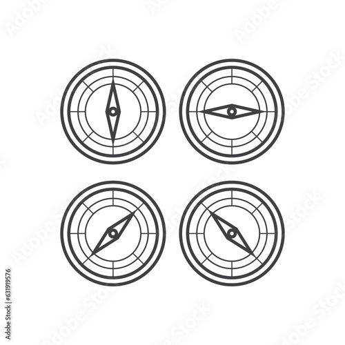 Classic icon of compass navigation, Windrose vintages icon compass,  Navigation technology, geolocation customizable illustration. GPS guide cursor. Navigation icons vector illustration, Vector icon.