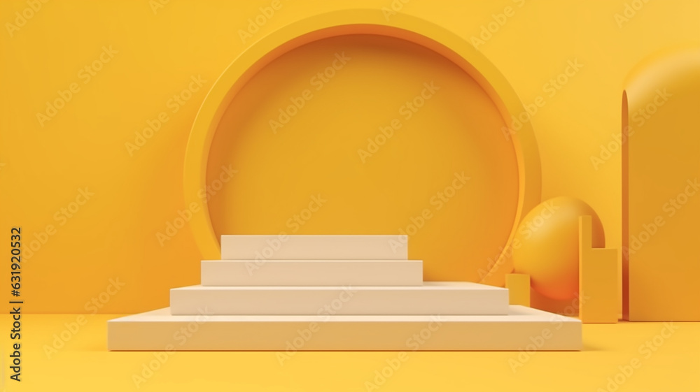 yellow 3d podium abstract background presentation. yellow 3d podium abstract background presentation.