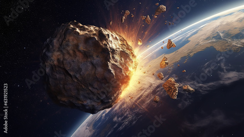 an asteroid is flying to earth.
