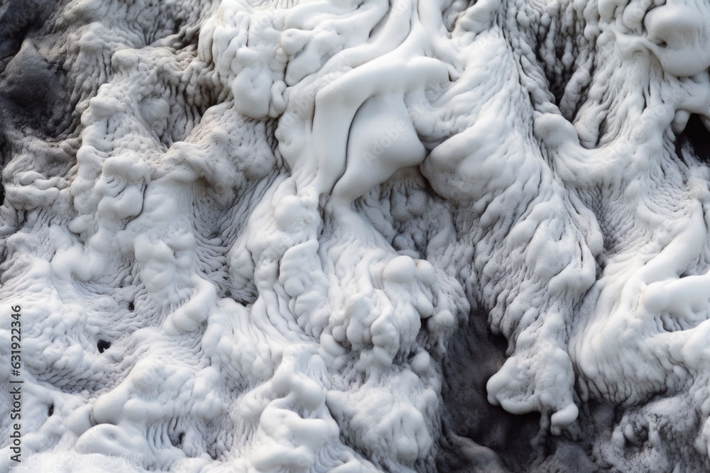 Close up of a white lava flow of volcano. Generative AI Close up of a white lava flow of volcano. Generative AI