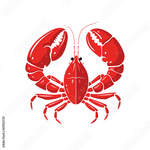 Red Lobster Logo. Transparent background. Generative AI