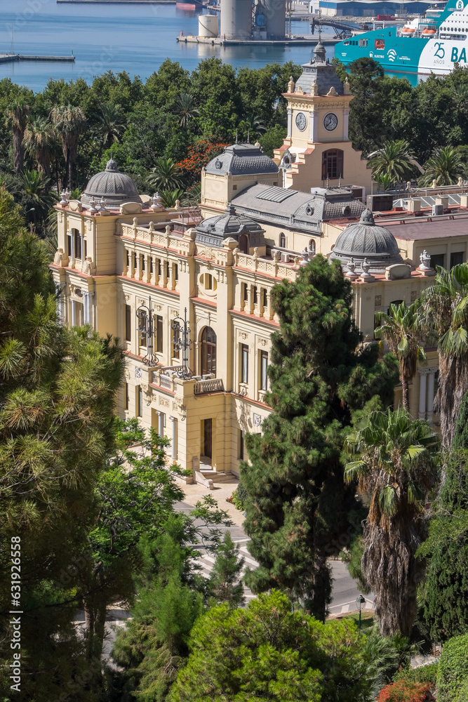 Ayuntamiento de Málaga visto desde el mirador de Gibralfaro