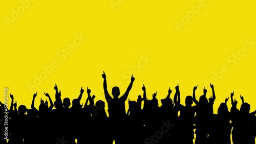 animated illustration of the shadow of a crowd of spectators cheering