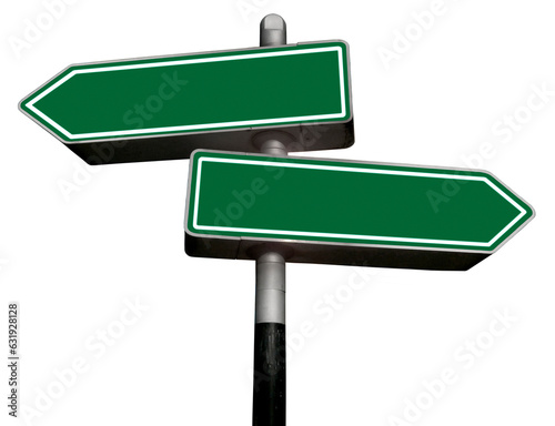 Blank direction signs