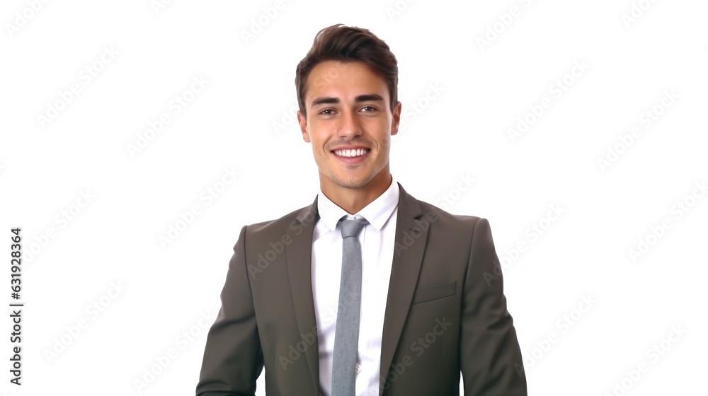 Young smilling business man posing isolated over white background Young smilling business man posing isolated over white background