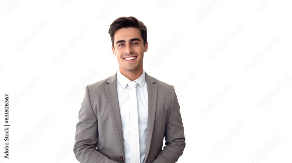 Young smilling business man posing isolated over white background Young smilling business man posing isolated over white background