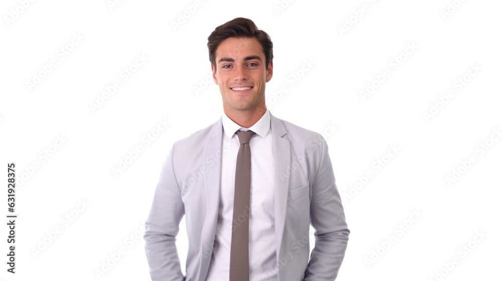 Young smilling business man posing isolated over white background Young smilling business man posing isolated over white background