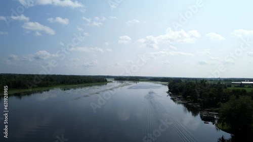 Wallpaper Mural Seaplane Driving and Taking off on River Lake on Sunny Summer Day Torontodigital.ca