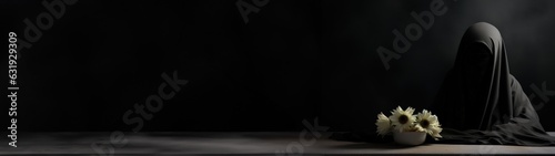 Islam religion banner holiday showcase, podium, lanterns arches. holiday mawlid, isra, iftar, miraj greetings background arabic ornament design invitation postcard display crescent moon with star