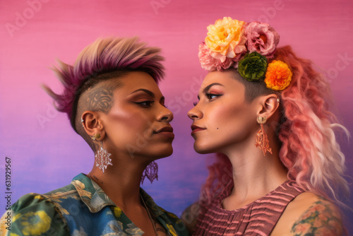 Celebrating Queer Identity and Authentic Connections  Portraits of LGBTQ  Individuals Embracing Inclusive Love  Diversity  and Community