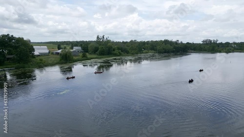 Wallpaper Mural Seaplane Driving and Taking off on River Lake on Sunny Summer Day Torontodigital.ca