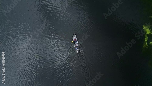 Wallpaper Mural Young Men on Canoe Riding Down River Lake in Country Canada Summer Torontodigital.ca