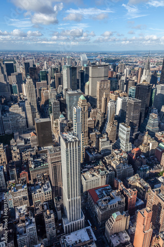 skyline of New York with East river in background