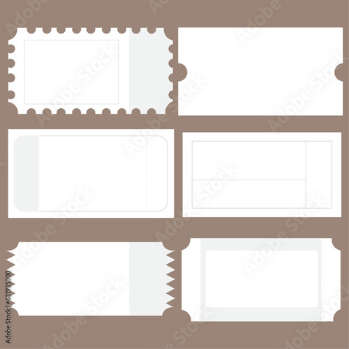 Set of empty tickets