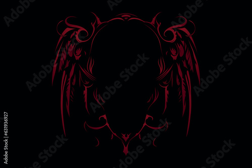 Wings. Detailed wings template. Good for your design collection.