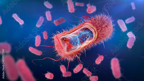Bilde på lerret Escherichia coli anatomy