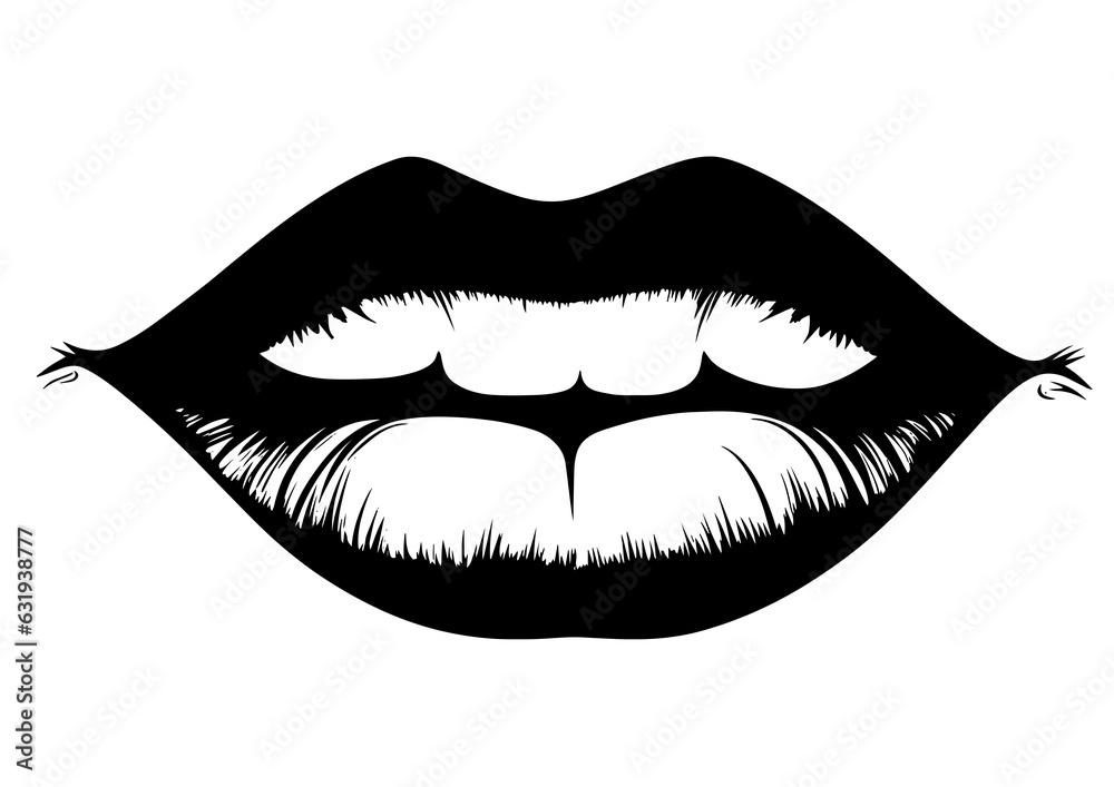 Finger lips sign silence tattoo  mouth with coffee