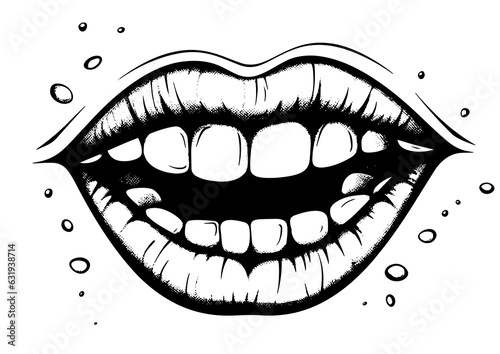 Wallpaper Mural Finger lips sign silence tattoo  mouth with coffee Torontodigital.ca