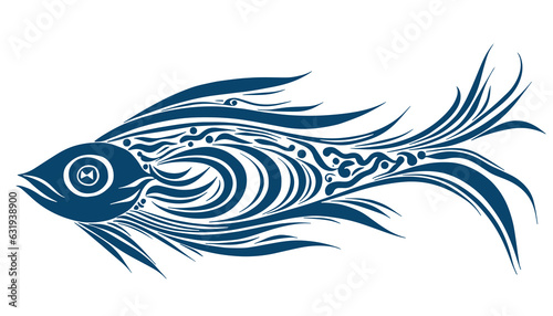 Fish Shark Sturgeon Carp Koi Sturgeon China Japan Decorative tattoo print stamp Exlibris