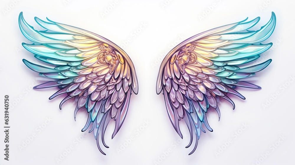 Colorful fantasy fairy wings isolated on white background. Colorful fantasy fairy wings isolated on white background.