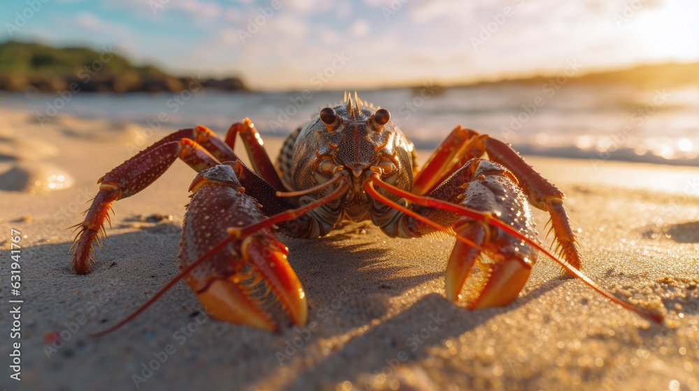 Close-up of a lobster on the beach Close-up of a lobster on the beach