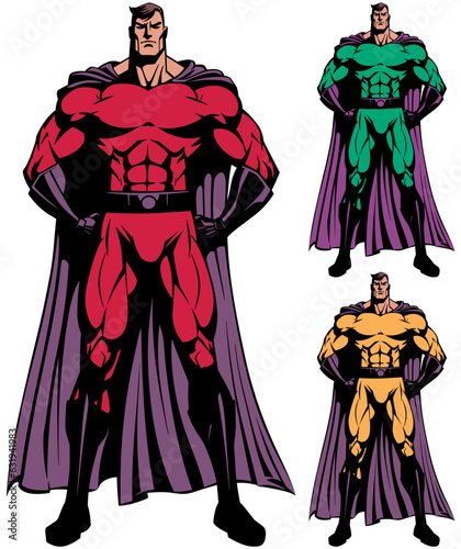 Superhero Standing Tall on White