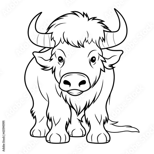 Cartoon Buffalo coloring pages Png