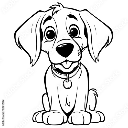 Cartoon dog coloring pages Png