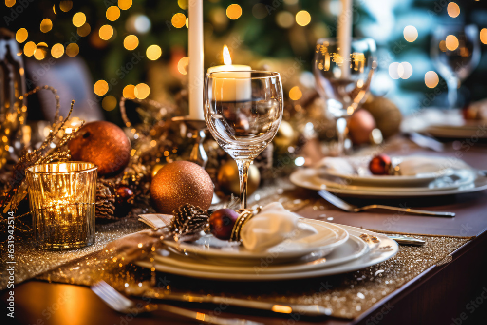 Elegant table setting with candles in restaurant. Selective focus. Romantic dinner setting with candles on table in restaurant. Elegant table setting with candles in restaurant. Selective focus. Romantic dinner setting with candles on table in restaurant.
