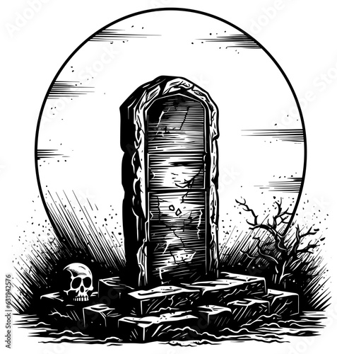 Tombstone Moon and Skull