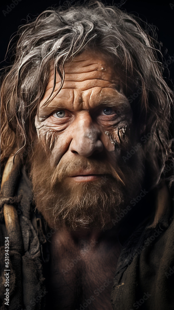 neanderthal - caveman - prehistory - chipped stone - bonfire - hunter - Created with Generative AI technology.