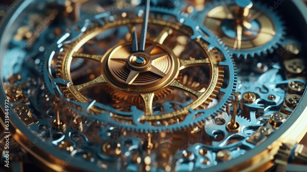 Close-up of a giant clockwork gear machine Close-up of a giant clockwork gear machine