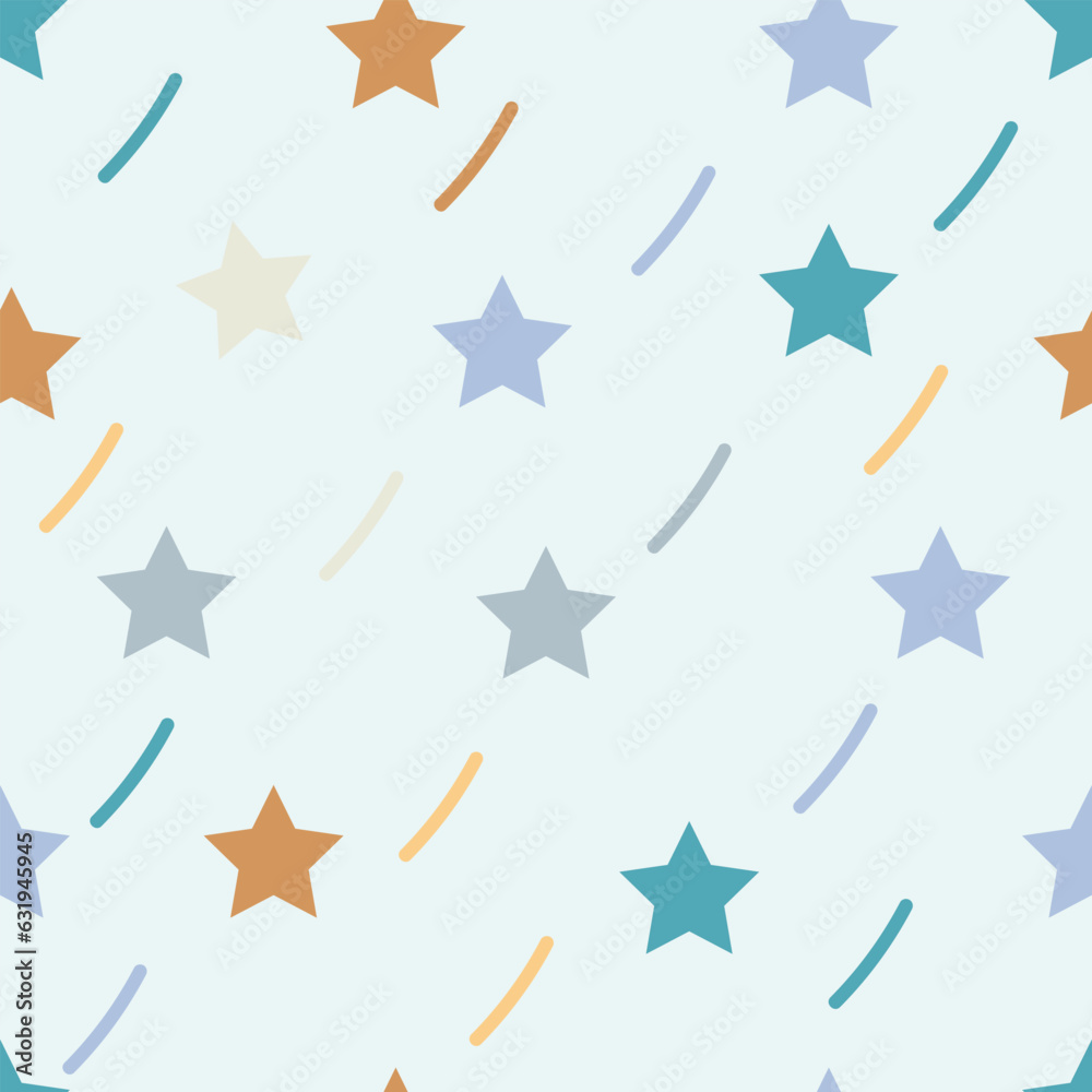 Cute stars pastel color seamless pattern