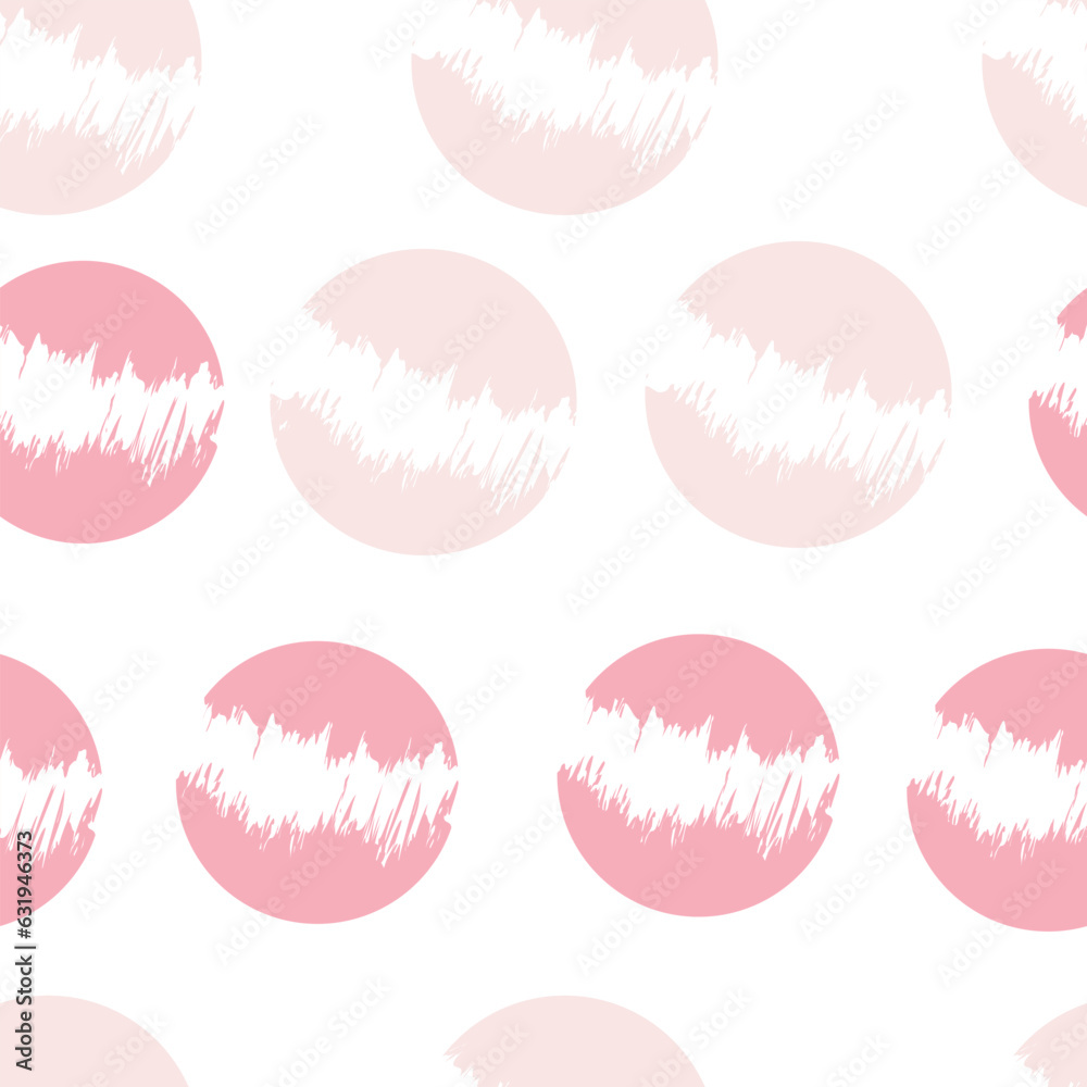 Simple pastel pink polka dots. Seamless pattern on the white background. Vector illustration. Simple pastel pink polka dots. Seamless pattern on the white background. Vector illustration.