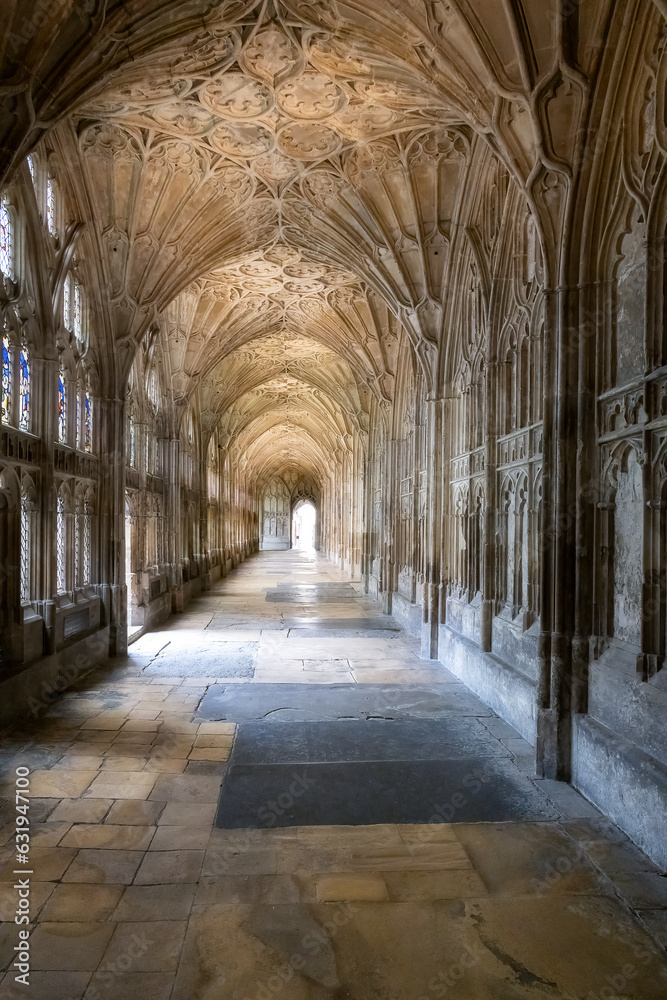 Cloister of Gloucester cathedral, the Cathedral Church of St Peter and the Holy and Indivisible Trinity, Gloucestershire, England