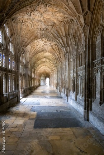 Cloister of Gloucester cathedral, the Cathedral Church of St Peter and the Holy and Indivisible Trinity, Gloucestershire, England