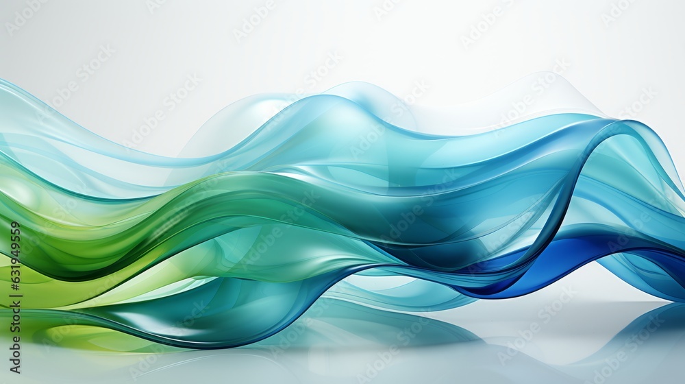 A vibrant blue and green wave. Generative AI. A vibrant blue and green wave. Generative AI.