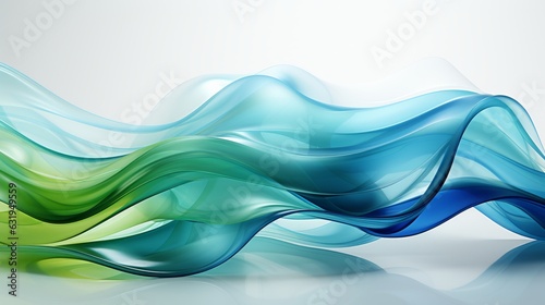 A vibrant blue and green wave. Generative AI. 