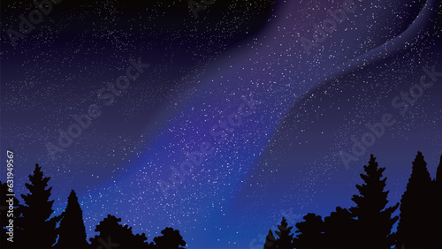 天の川と星空のベクターイラスト