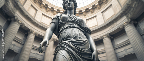 Statue of Venus de Milo at the Louvre background