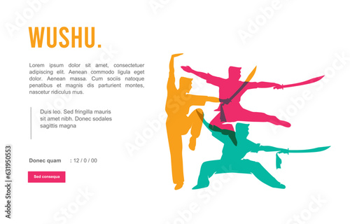 Great elegant vector editable martial art wushu poster background design for your martial art wushu championship event	