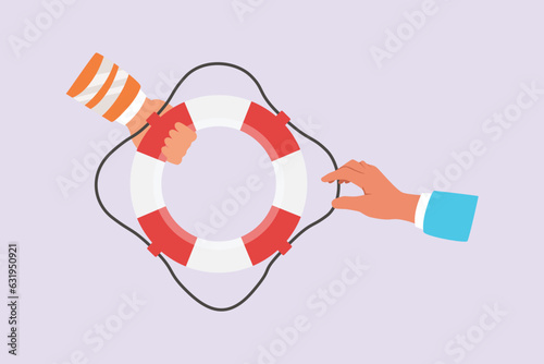 First aid. Emergency rescue concept. Colored flat vector illustration isolated. 