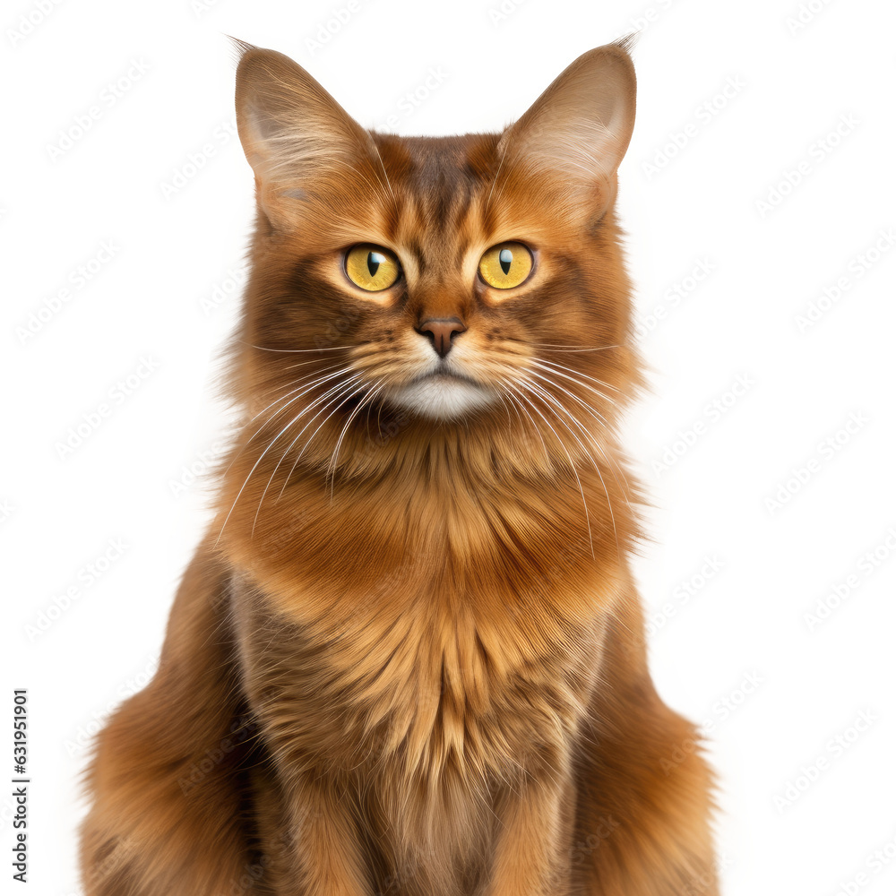 Somali Cat, isolated on transparent, PNG, HD