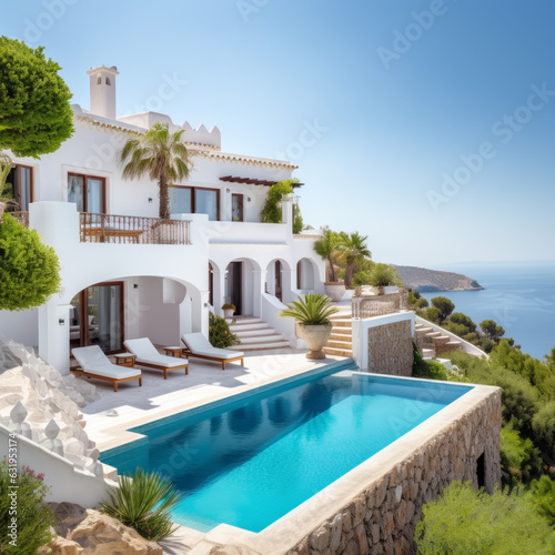 Luxurious House on the Mediterranean with a Beach View. Created Using Generative AI © Urban North